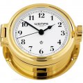 ВЕМПЕ часы в иллюминаторе 140 мм (серия РЕГАТТА) Часы в иллюминаторе, позолоченные, с арабскими цифрами на белом циферблате.