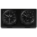 ВЕМПЕ кварцевые часы с барометром и термо-гигрометром (серия НАВИГАТОР 2) Кварцевые часы с барометром, термогидрометром, элоксированной черной поверхностью корпуса на деревянной плате.